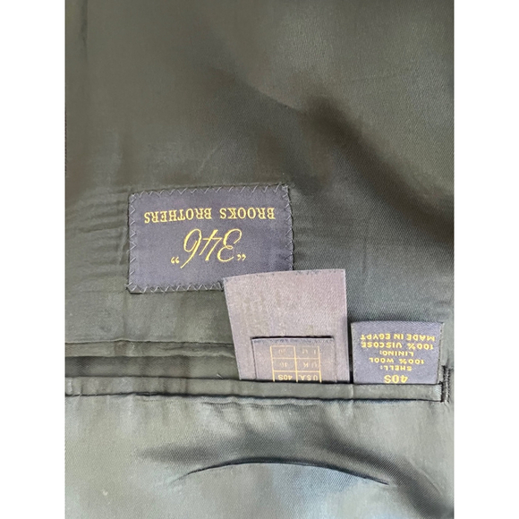 Men's Brooks Brothers Blazer, Navy Blue Plaid, Size 40S - Picture 7 of 7